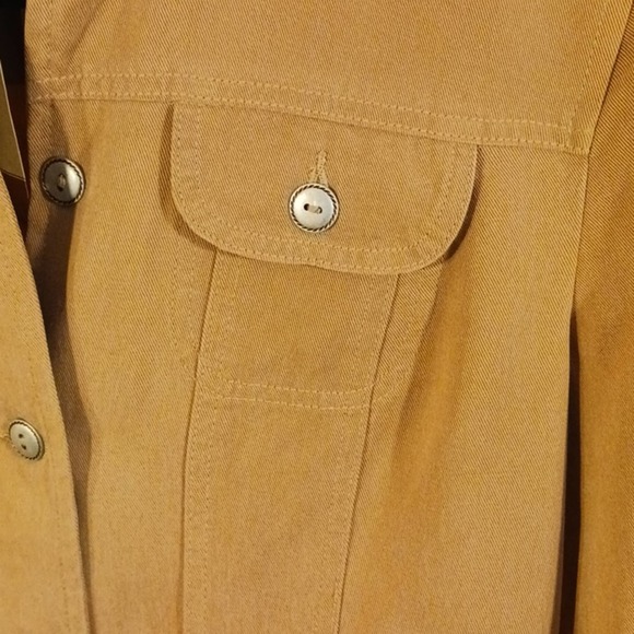 Coldwater Creek Jacket Sz S Mustard Yellow SPORTY Boho Bohemian Preppy Riding - Picture 7 of 16